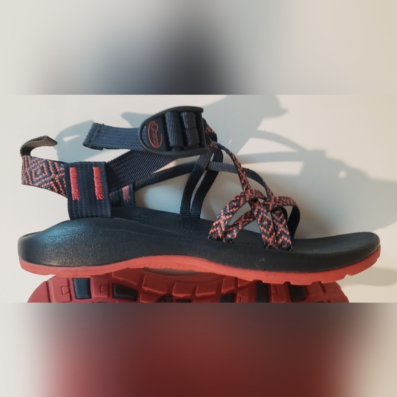 Chaco ZX1 Ecotread Padded Eclipse Sandals Girls Size 6 Kids JR Orange Black - Picture 13 of 16